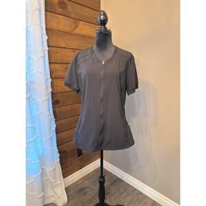 Cherokee Infinity Full Zip Scrub Top – Black – Size XL – Stretch Fabric